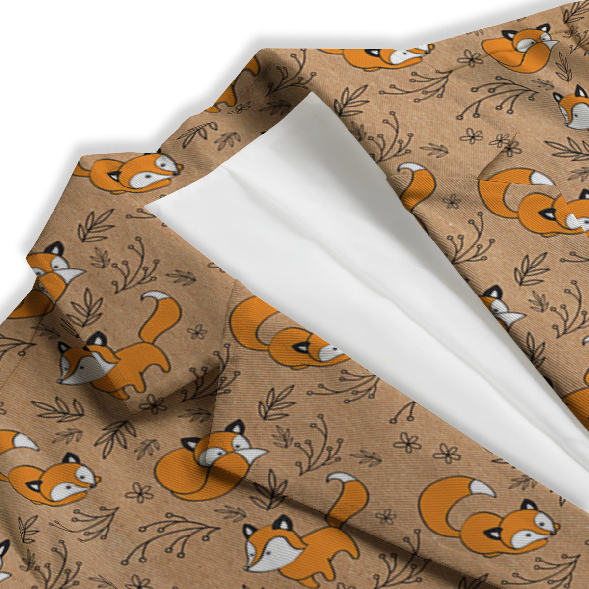 Fox Cartoon Print Pattern Women's Blazer-grizzshop