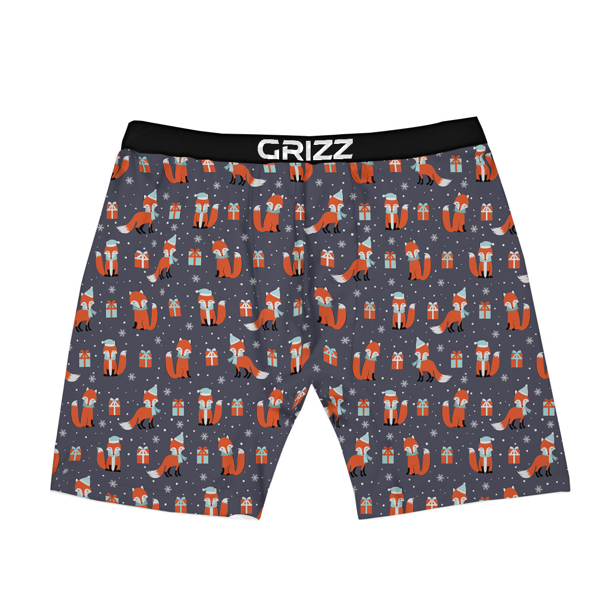 Fox Christmas Print Pattern Boxer Briefs-grizzshop