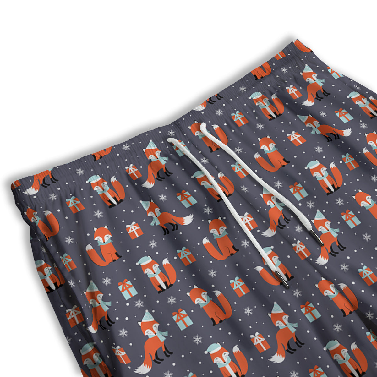 Fox Christmas Print Pattern Men's Athletic Shorts