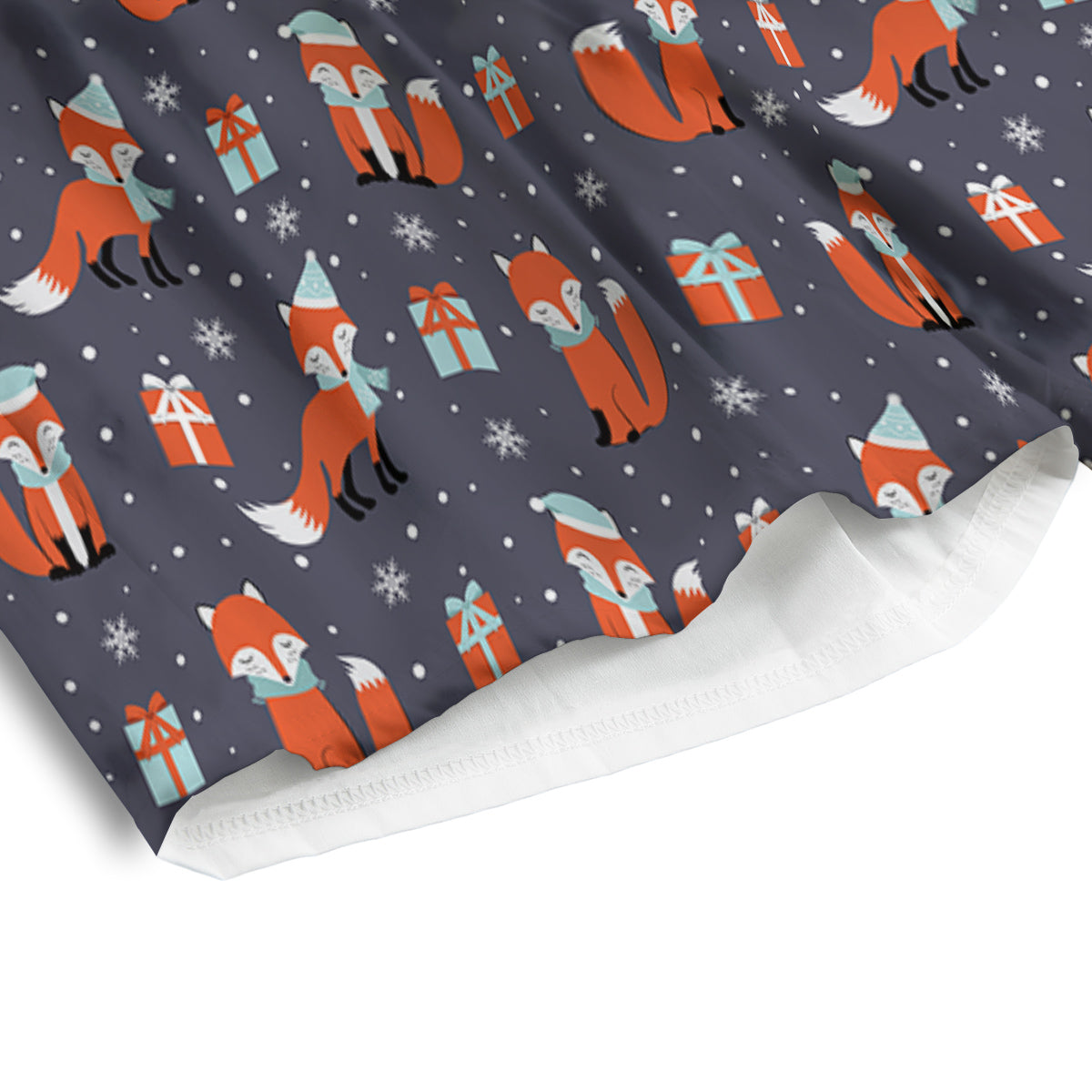Fox Christmas Print Pattern Men's Athletic Shorts