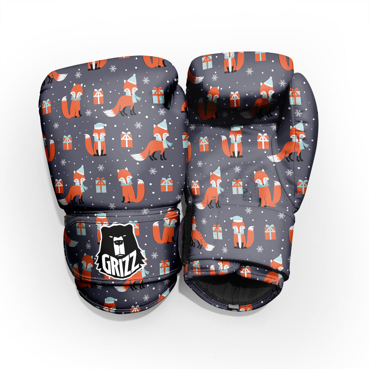Fox Christmas Print Pattern Pro Boxing Glove