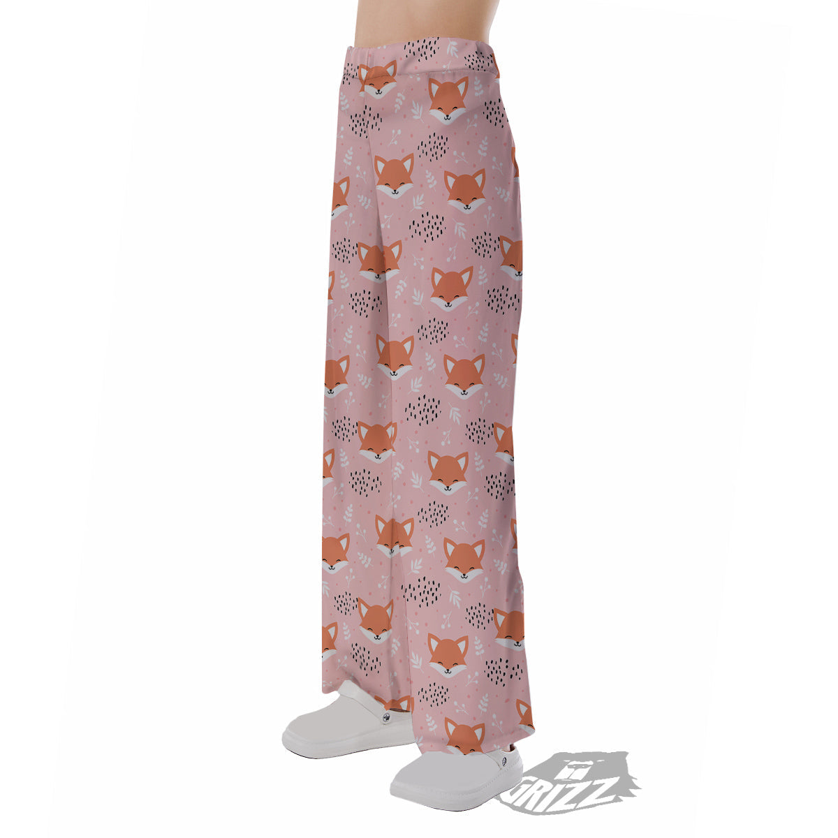 Fox Cute Print Pattern Pajama Pants-grizzshop