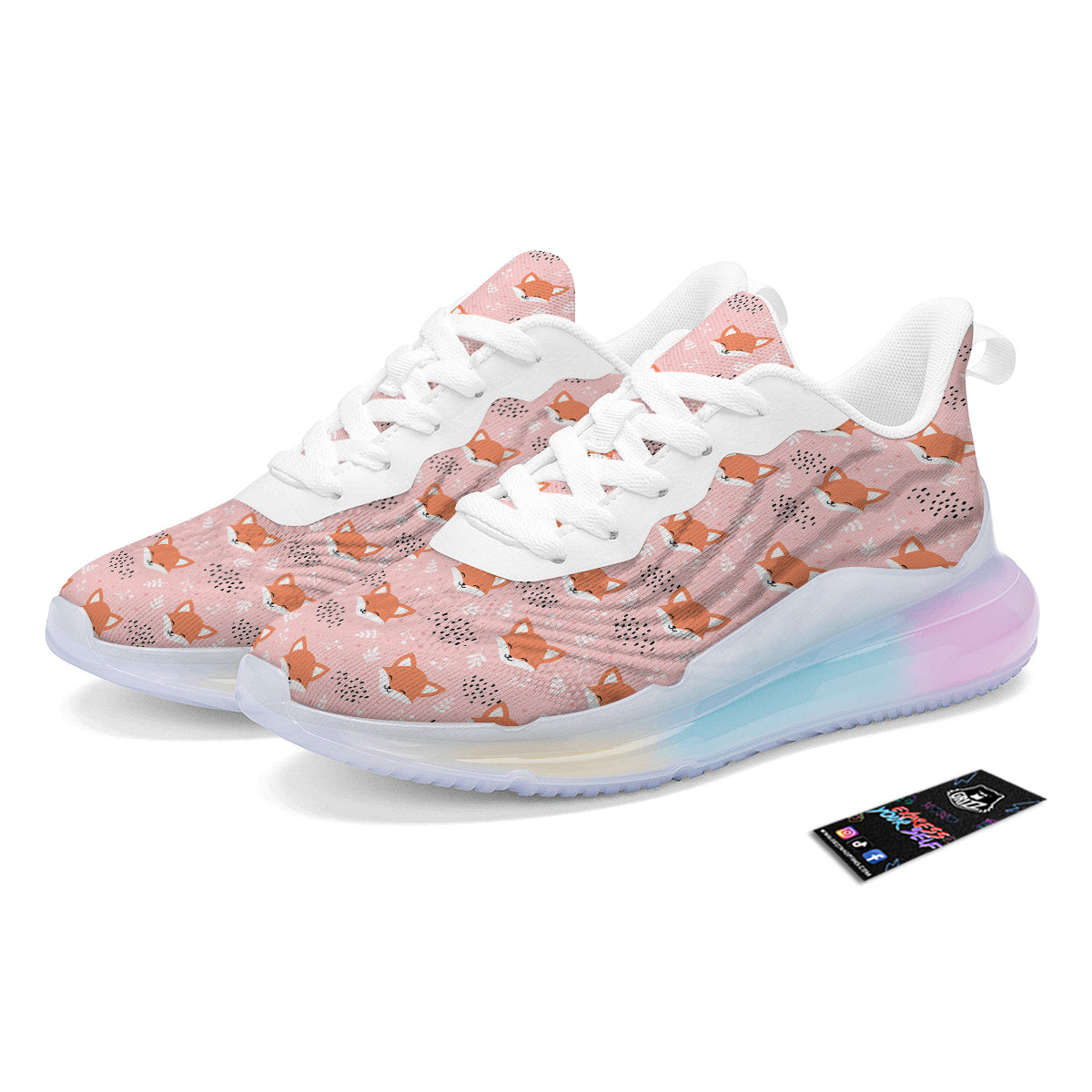 Fox Cute Print Pattern Running Sneakers-grizzshop
