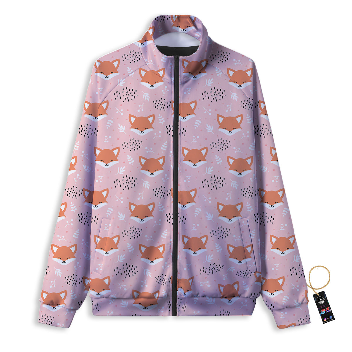 Fox Cute Print Pattern Track Jacket-grizzshop