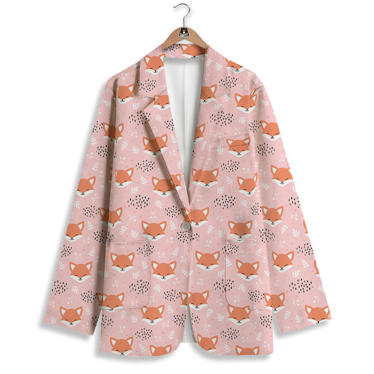 Fox Cute Print Pattern Women's Blazer-grizzshop