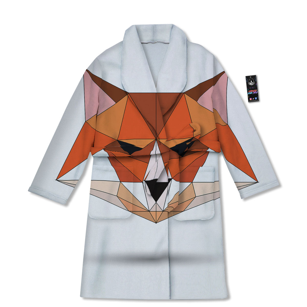 Fox Geometric Print Bathrobe-grizzshop
