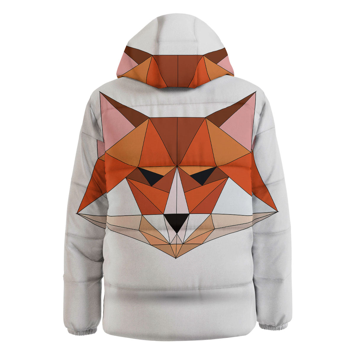 Fox Geometric Print Down Jacket-grizzshop