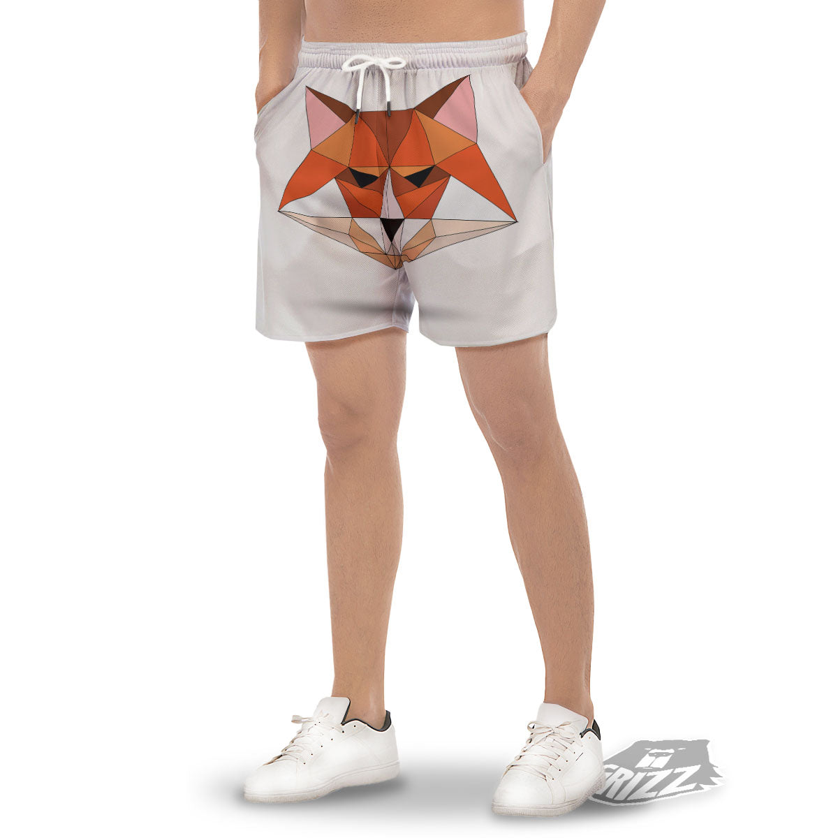 Fox Geometric Print Men's Gym Shorts-grizzshop