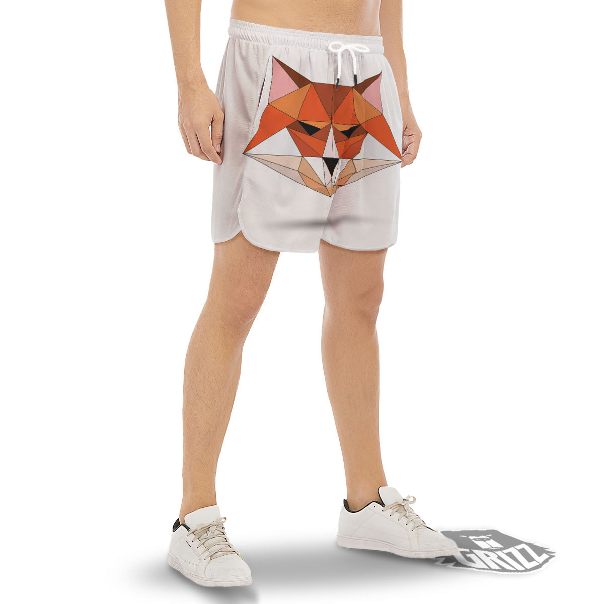 Fox Geometric Print Men's Gym Shorts-grizzshop