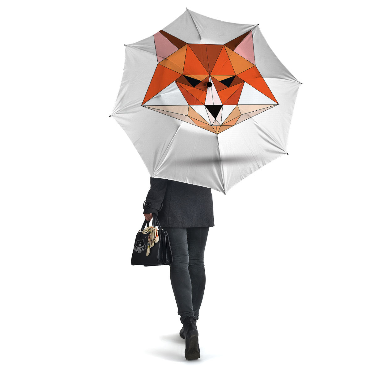 Fox Geometric Print Umbrella-grizzshop
