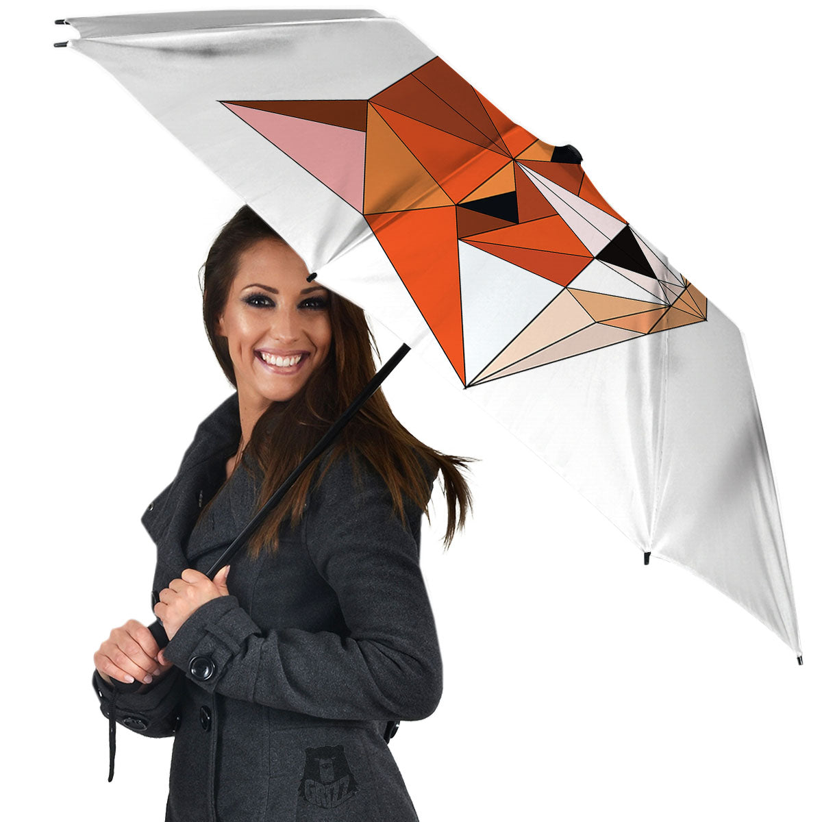 Fox Geometric Print Umbrella-grizzshop