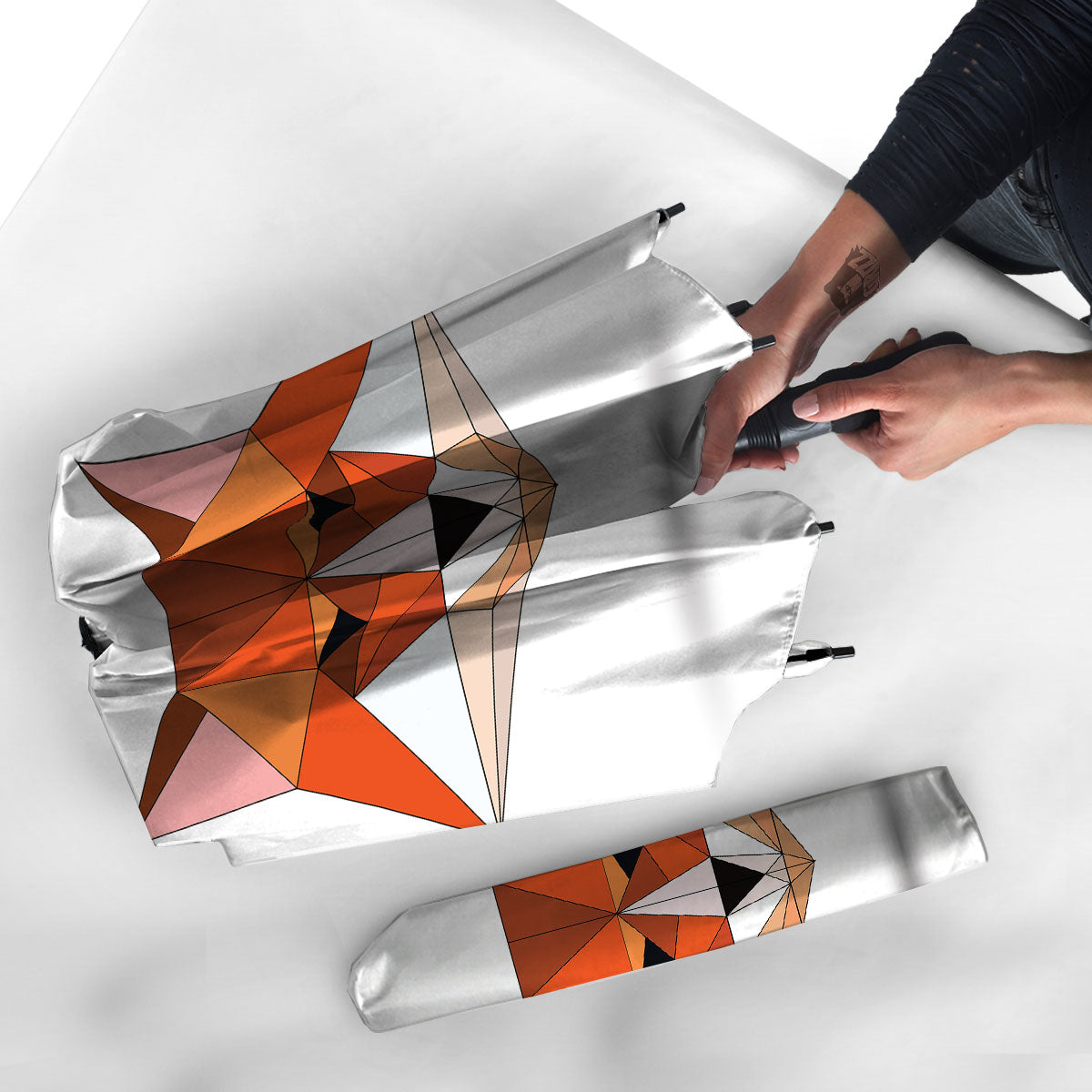 Fox Geometric Print Umbrella-grizzshop