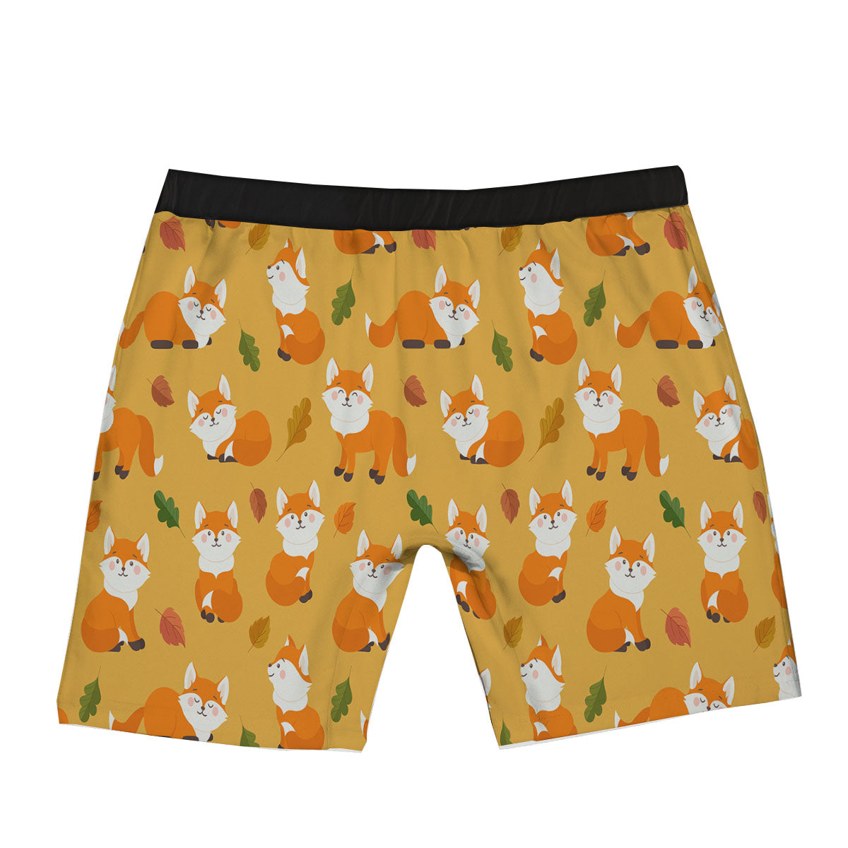 Fox Orange Print Pattern Boxer Briefs-grizzshop