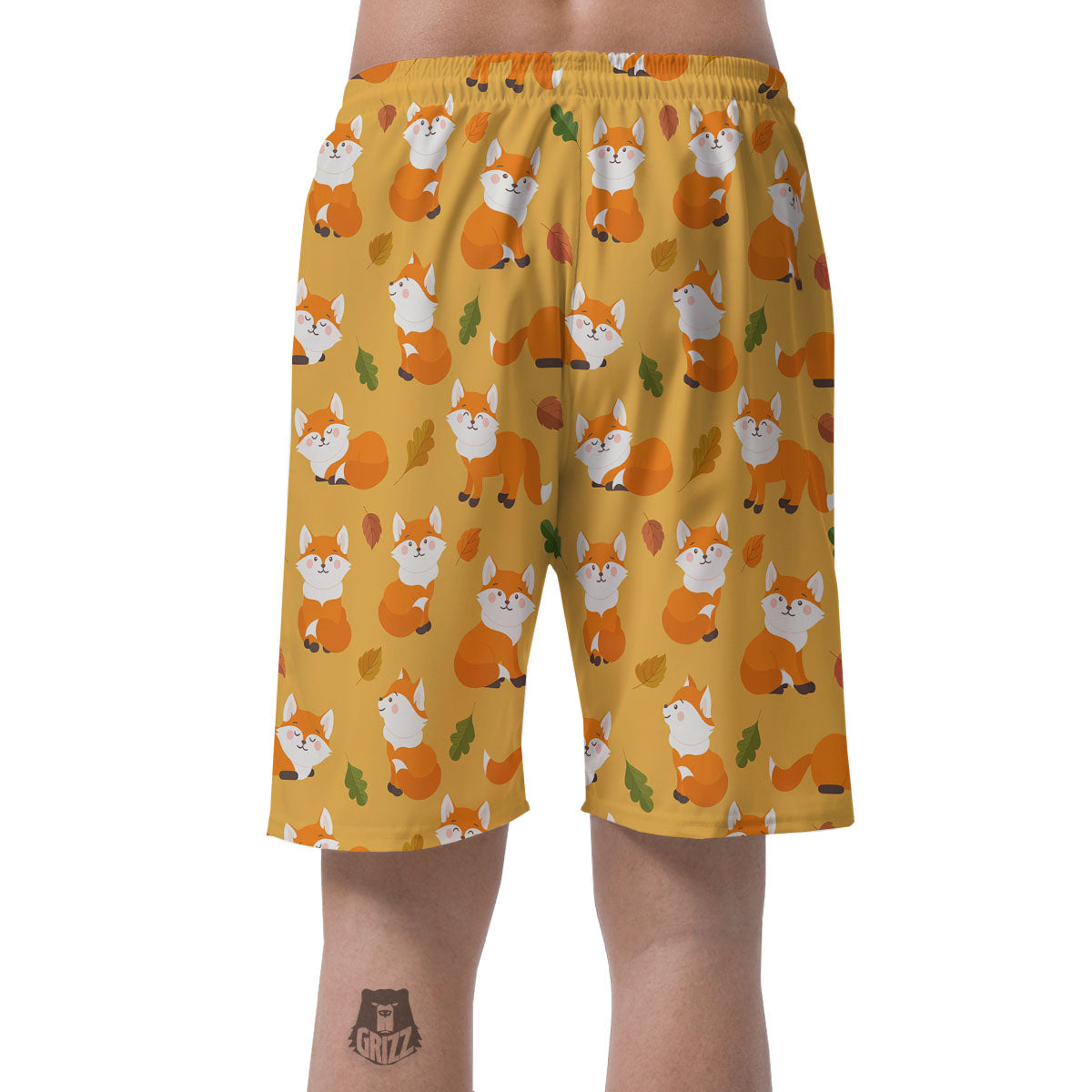 Fox Orange Print Pattern Men's Shorts-grizzshop