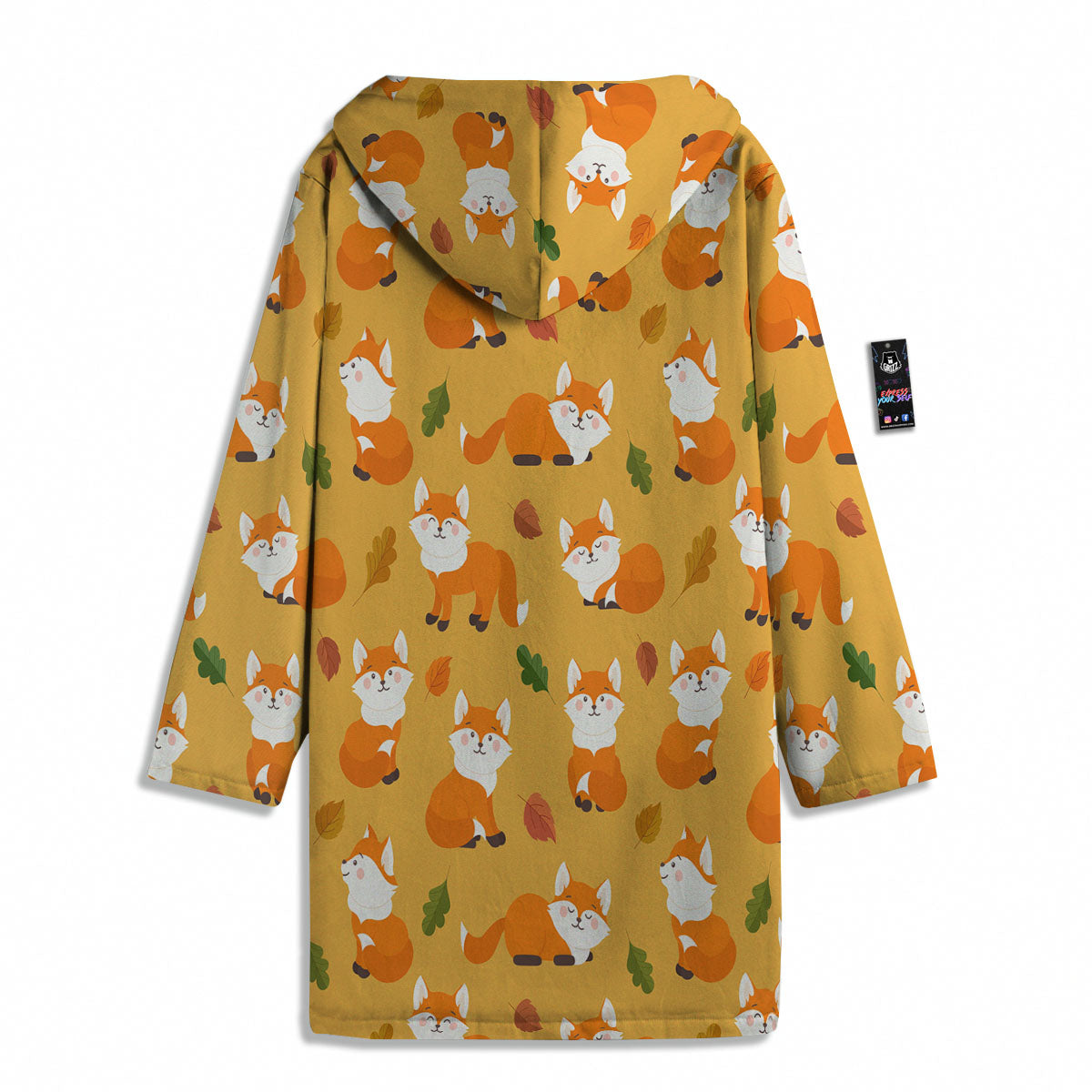 Fox Orange Print Pattern Men's Windbreaker Jacket-grizzshop