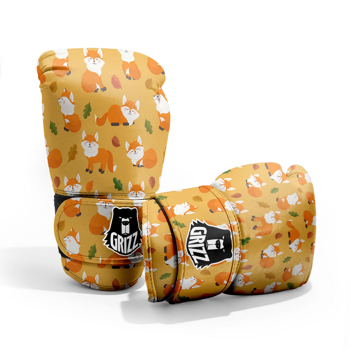 Fox Orange Print Pattern Pro Boxing Glove