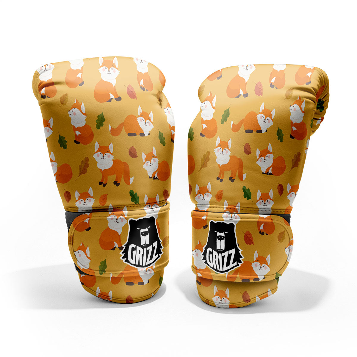 Fox Orange Print Pattern Sparring Gloves-grizzshop
