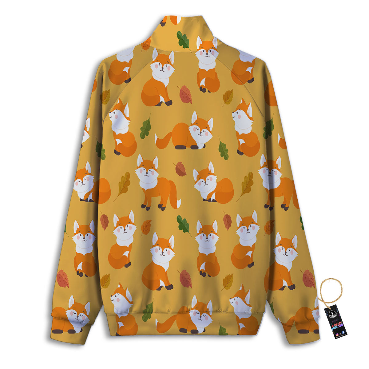 Fox Orange Print Pattern Track Jacket-grizzshop