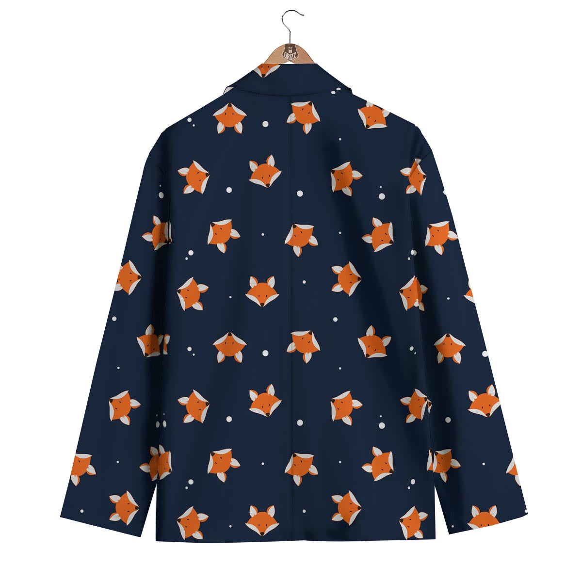 Fox Pattern Print Men's Blazer-grizzshop
