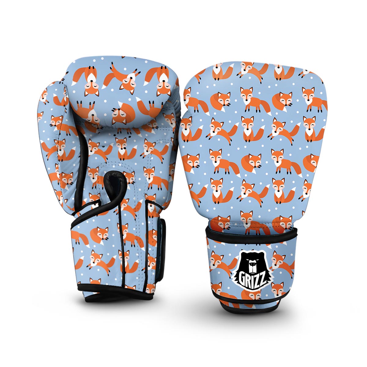 Fox Snow Pattern Print Boxing Gloves-grizzshop