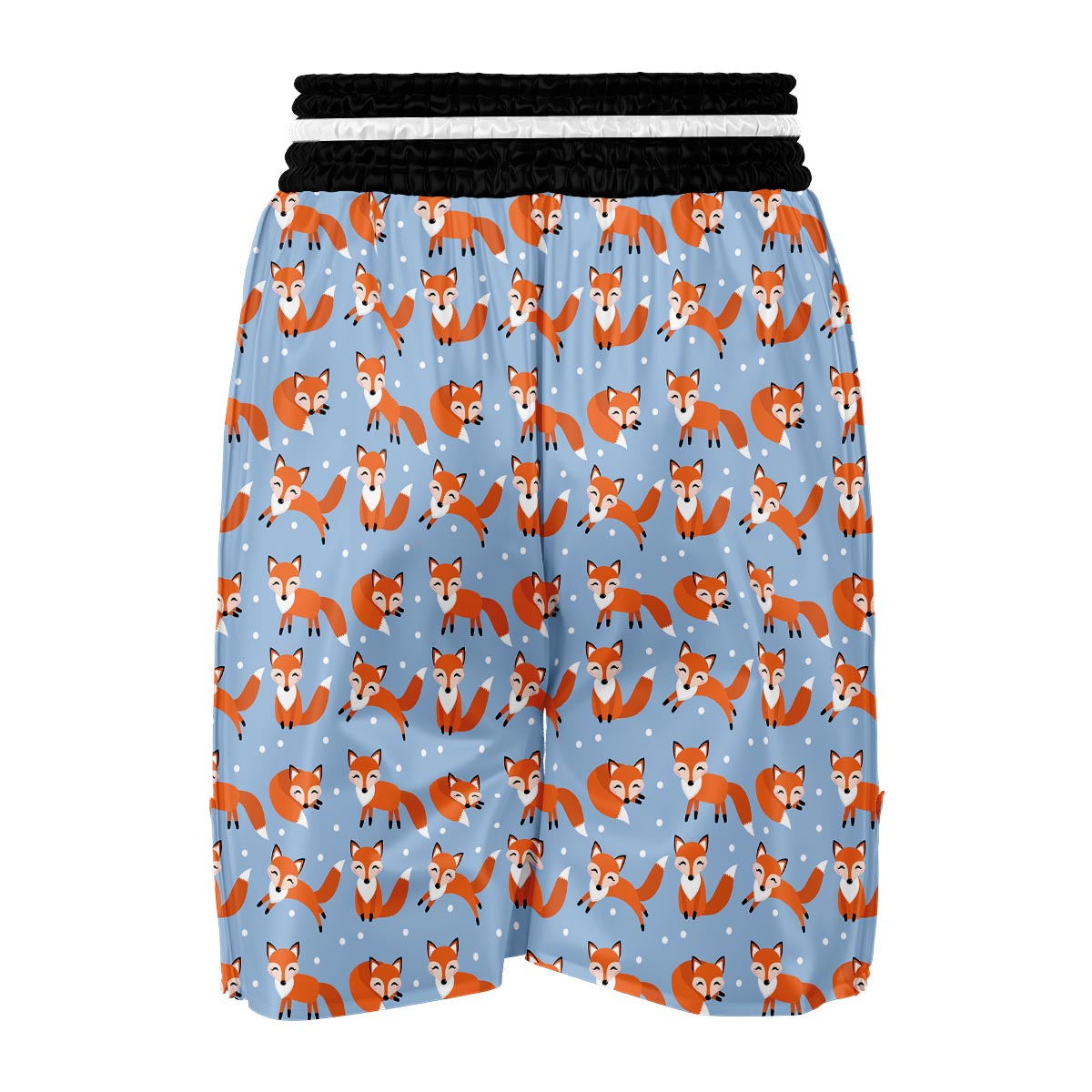 Fox Snow Pattern Print Boxing Shorts-grizzshop