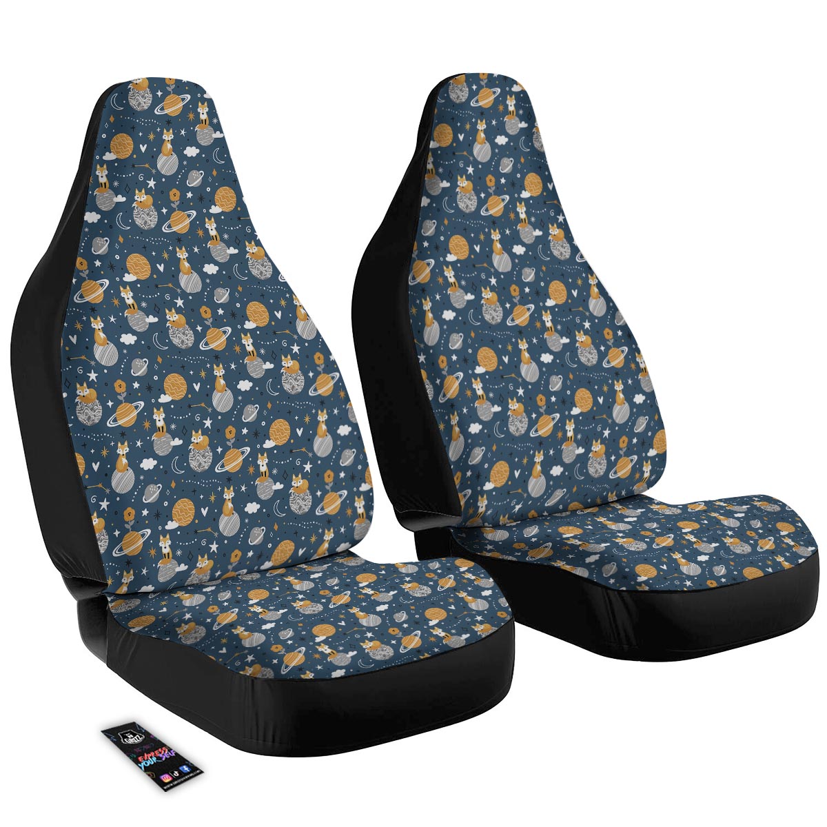Fox Space Print Pattern Car Seat Covers-grizzshop