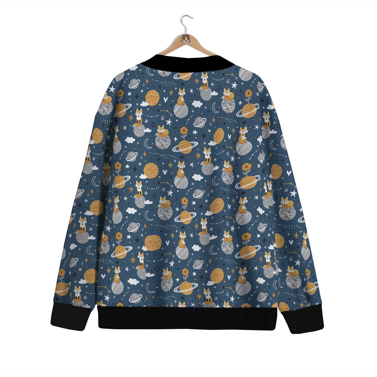 Fox Space Print Pattern Cardigan-grizzshop