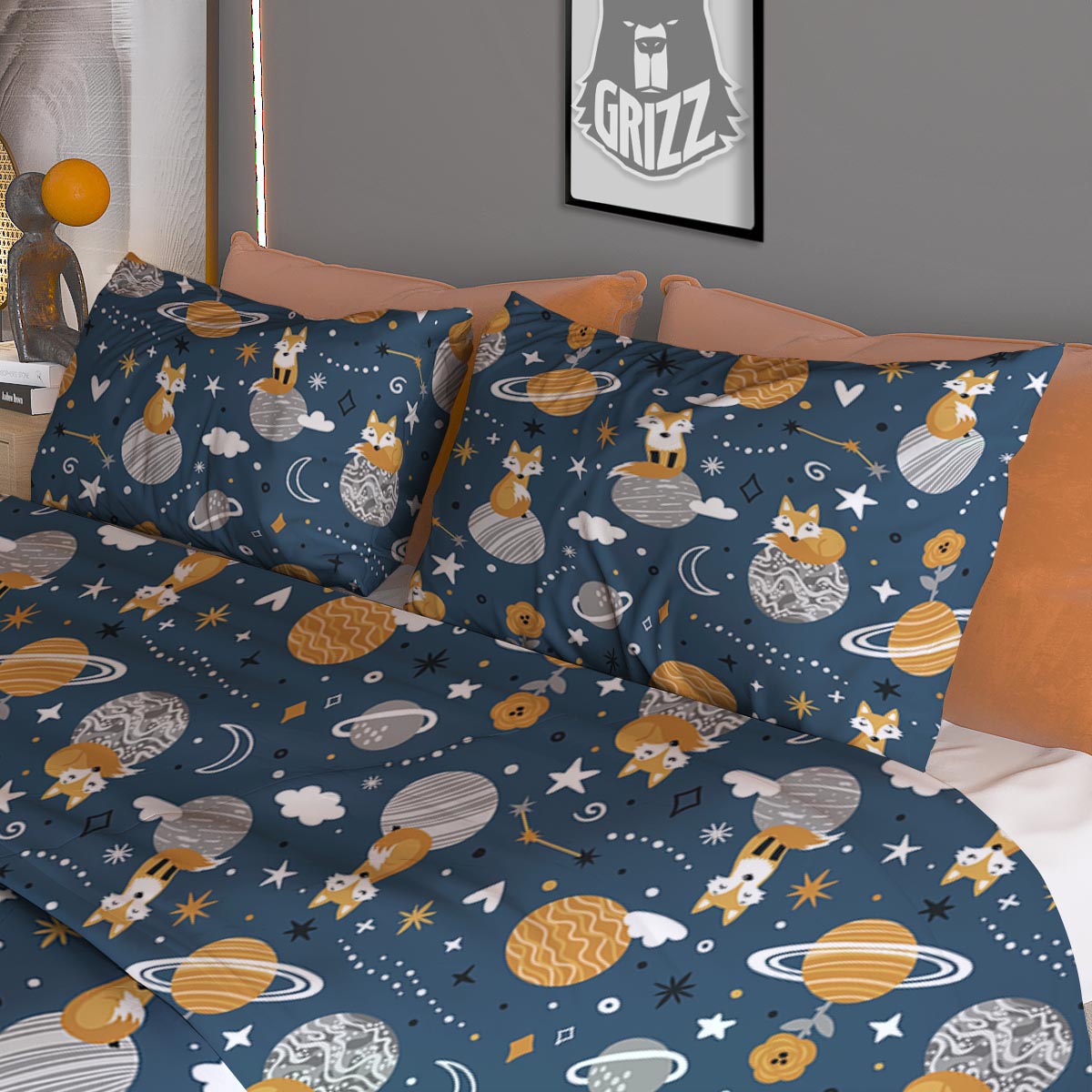Flower White Daffodil Print Pattern Duvet Cover Bedding Set