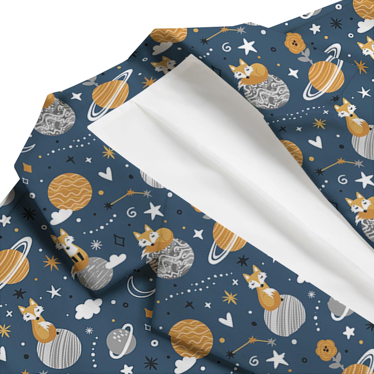 Fox Space Print Pattern Men's Blazer-grizzshop