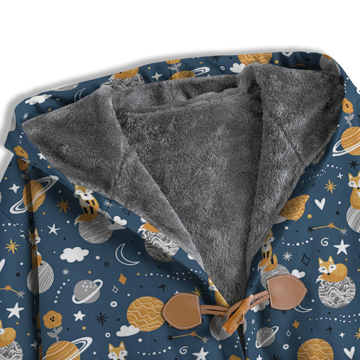 Fox Space Print Pattern Men's Windbreaker Jacket-grizzshop