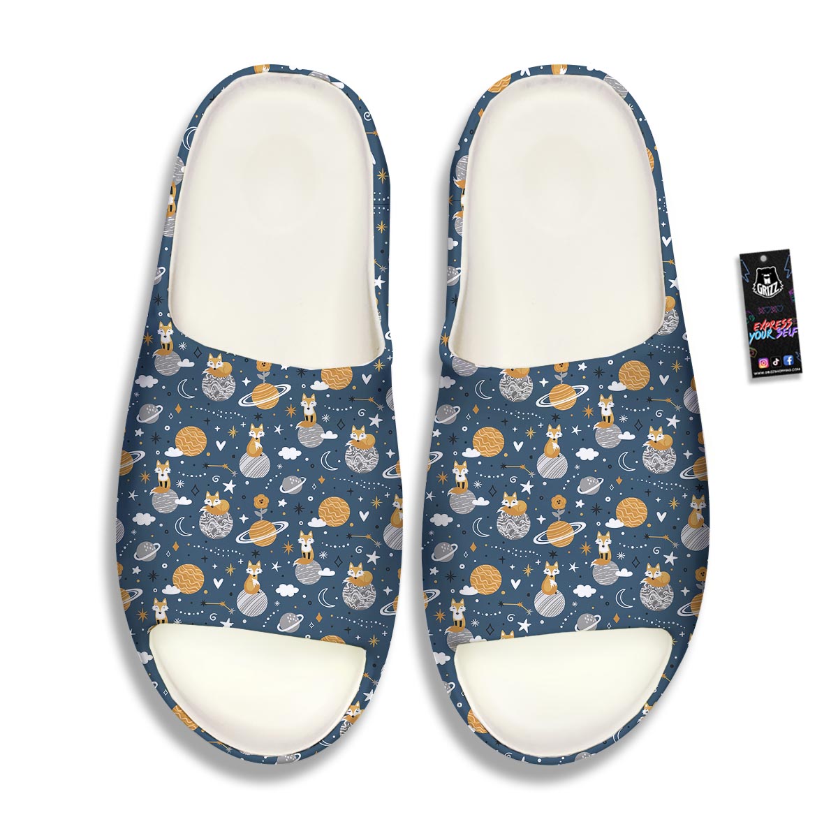 Fox Space Print Pattern Sandals-grizzshop