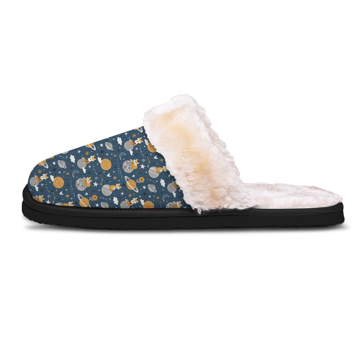 Fox Space Print Pattern Slippers-grizzshop