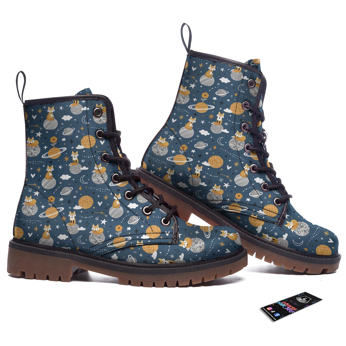 Fox Space Print Pattern Work Boots-grizzshop