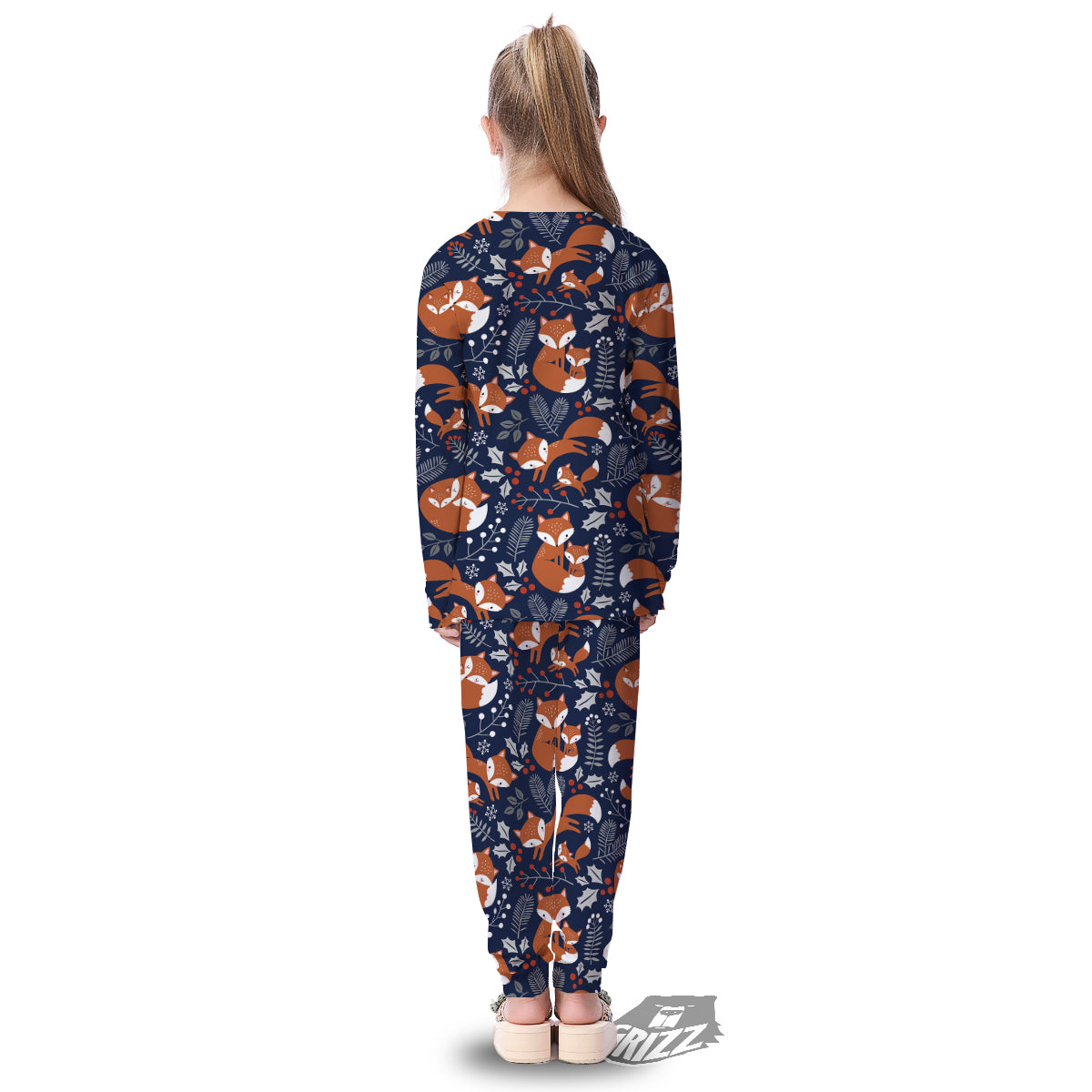 Fox Winter Print Pattern Kid's Pajamas-grizzshop
