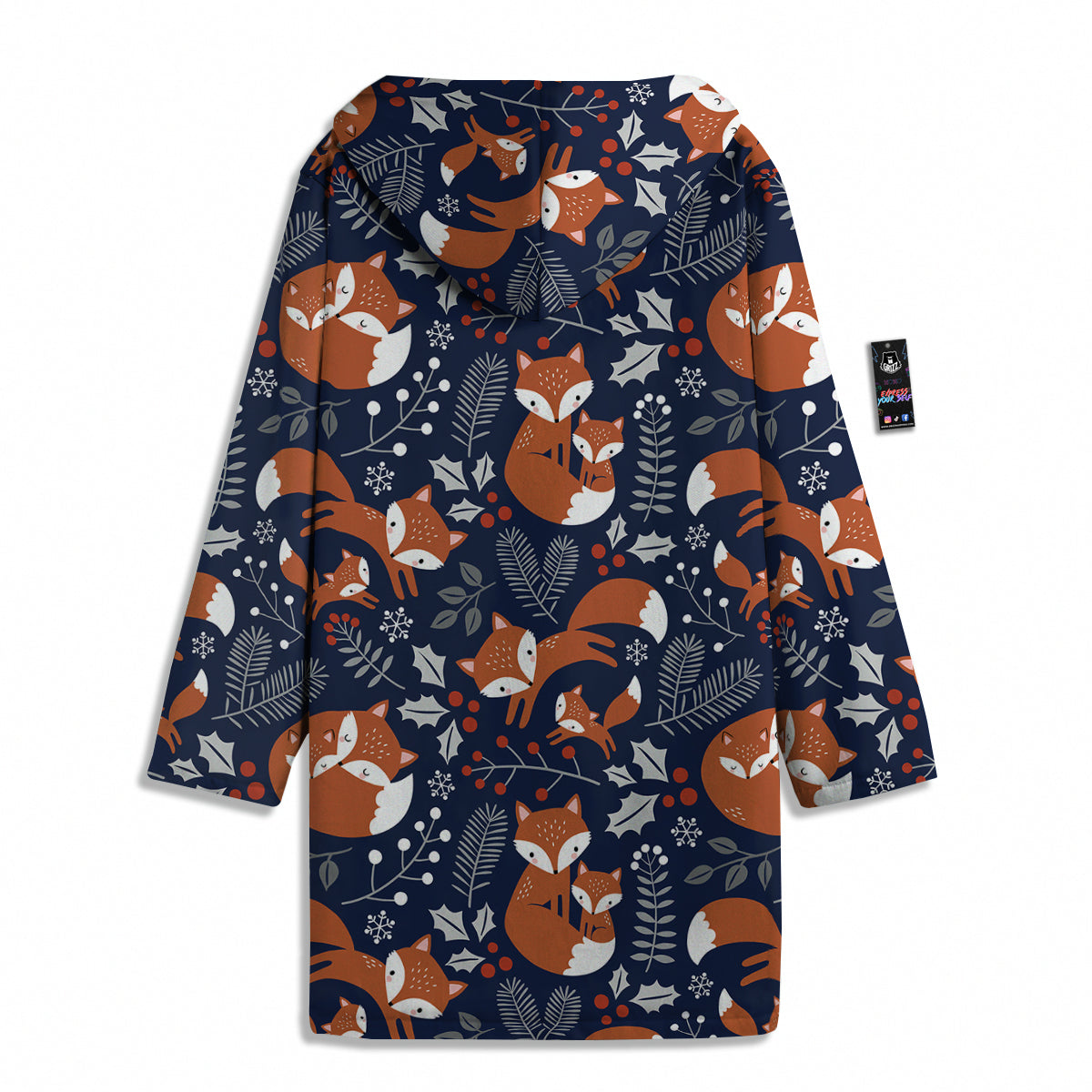 Fox Winter Print Pattern Men's Windbreaker Jacket-grizzshop