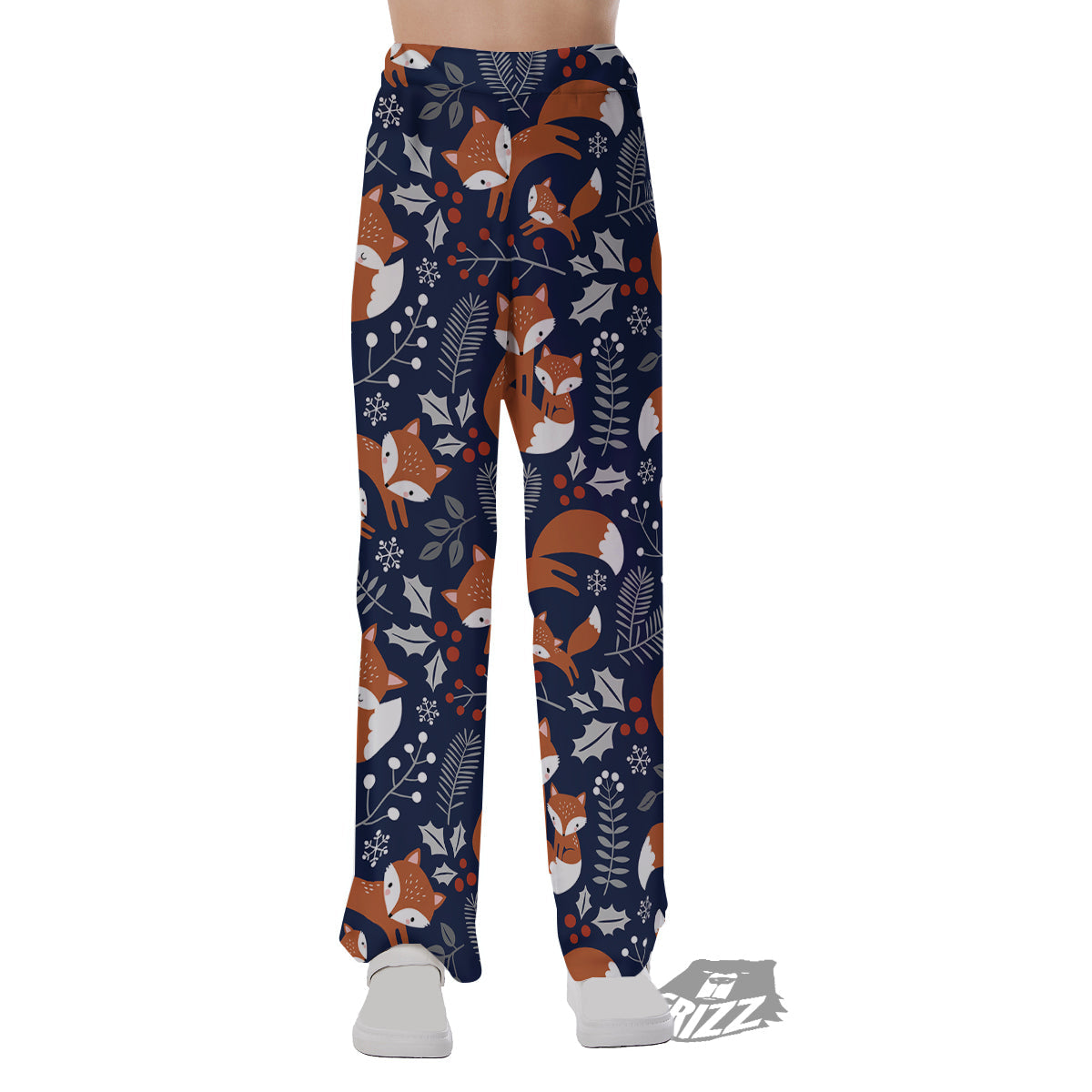 Fox Winter Print Pattern Pajama Pants-grizzshop