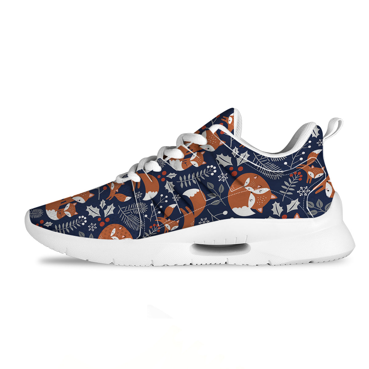 Fox Winter Print Pattern Tennis Shoes-grizzshop