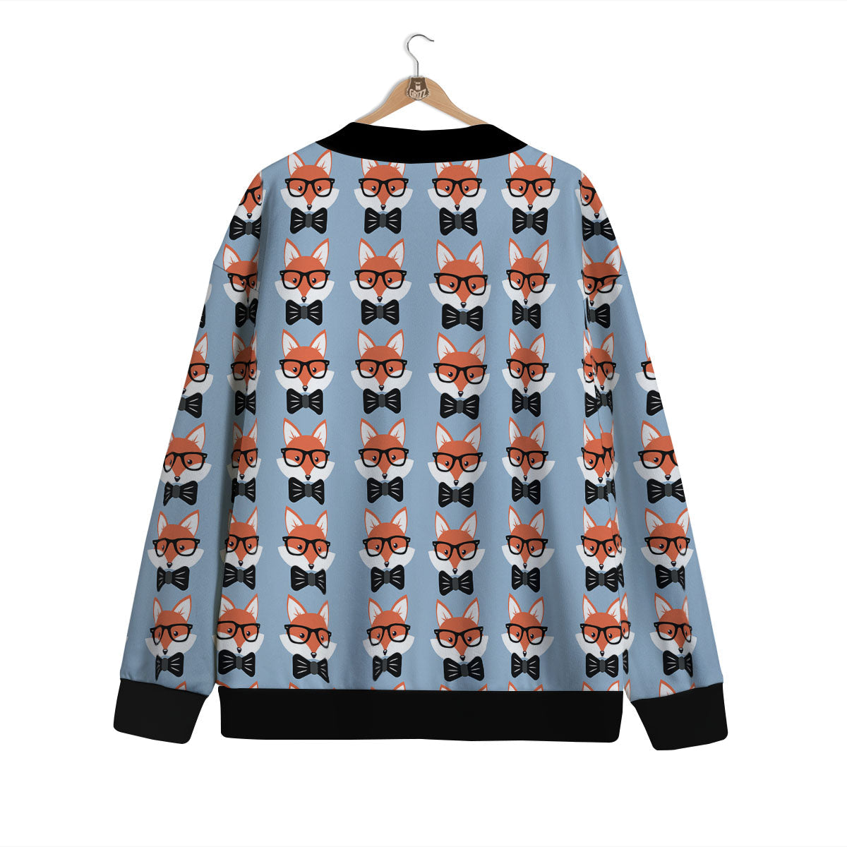 Fox With Glasses Print Pattern Cardigan-grizzshop