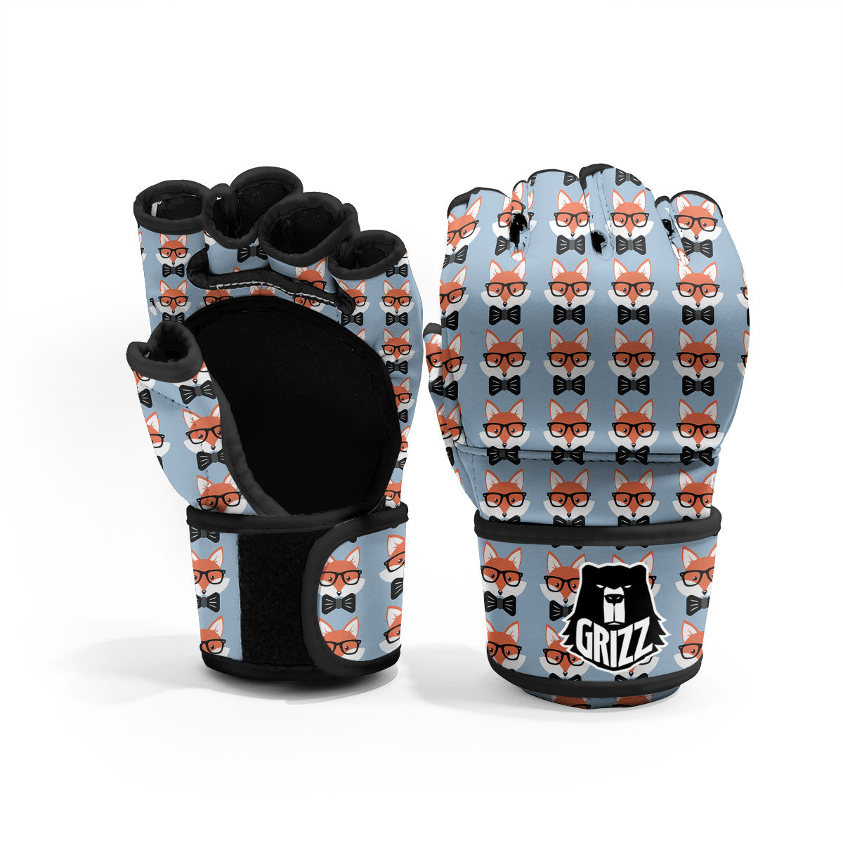 Fox With Glasses Print Pattern MMA Gloves-grizzshop