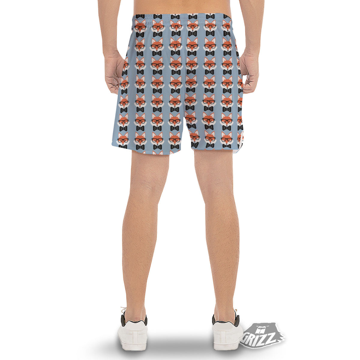 Fox With Glasses Print Pattern Men's Gym Shorts-grizzshop