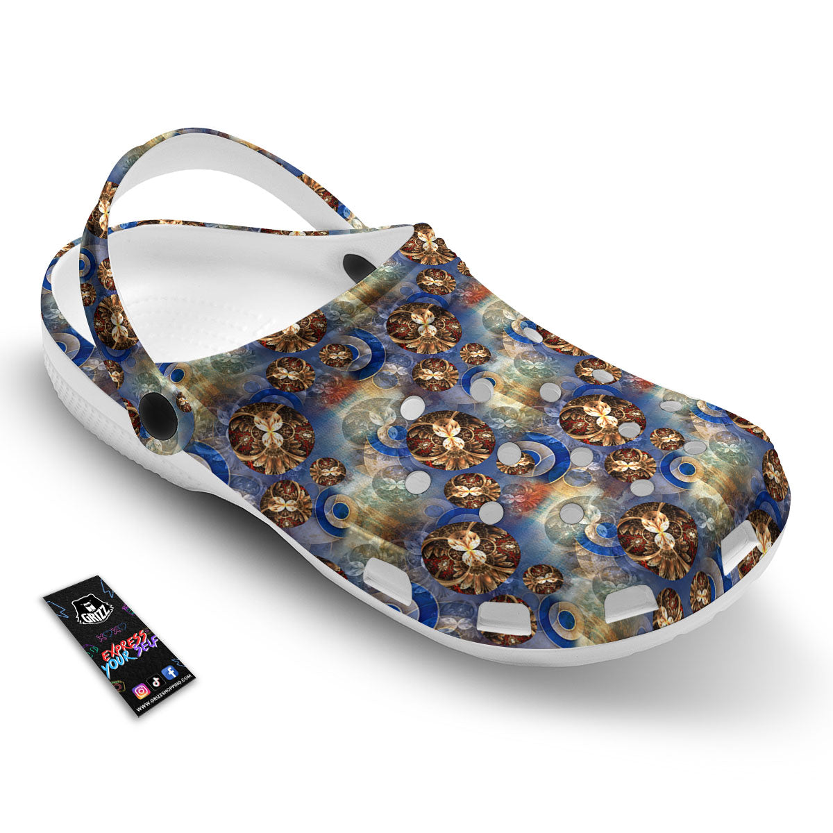 Fractal Abstract Print Clog-grizzshop