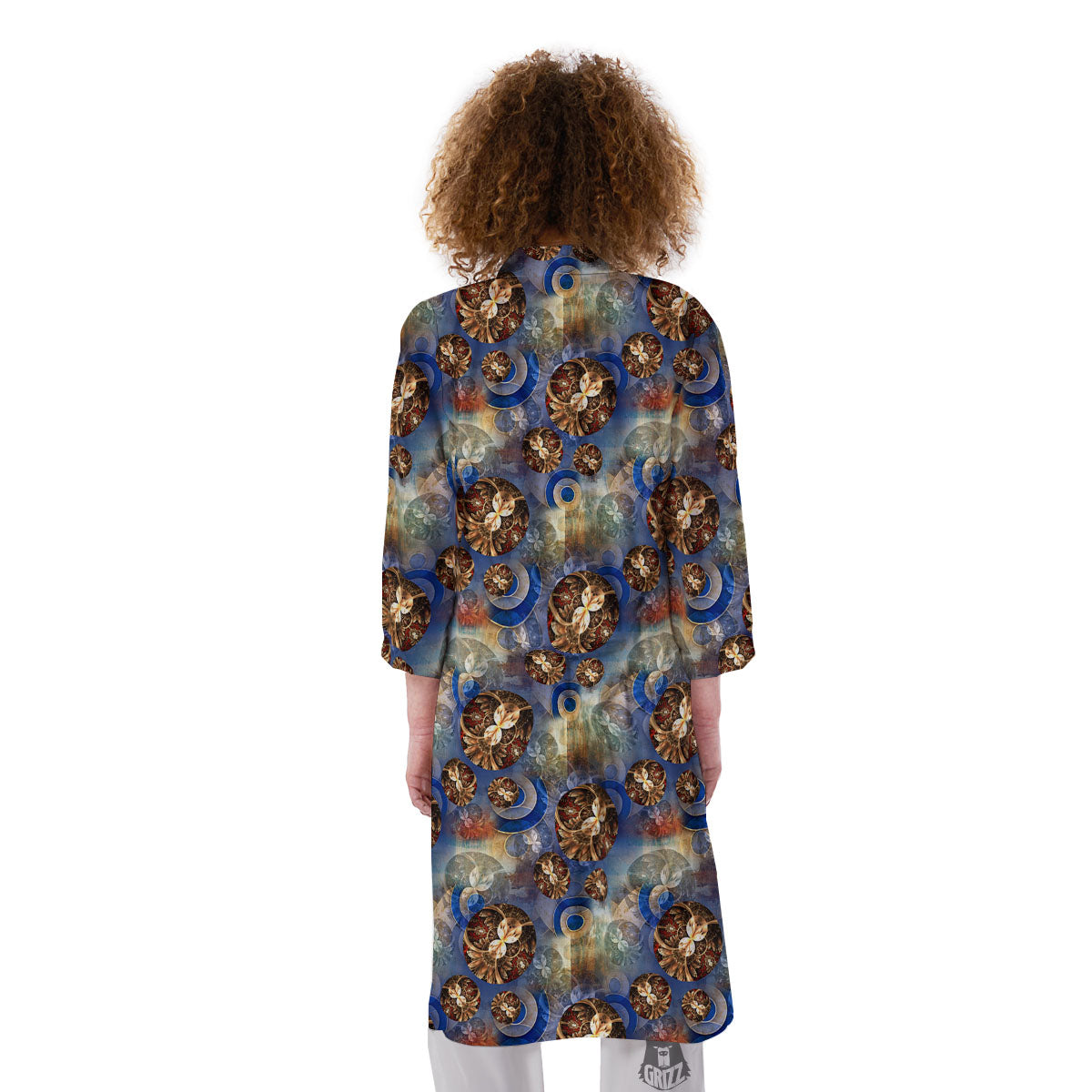 Fractal Abstract Print Kimono-grizzshop