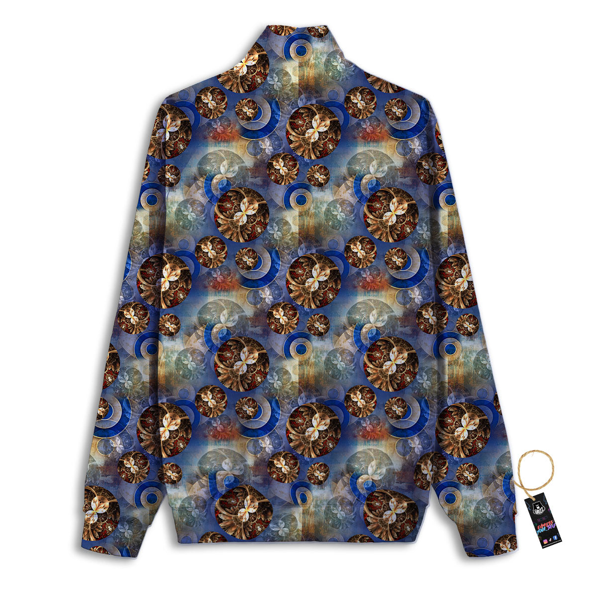 Fractal Abstract Print Track Jacket-grizzshop