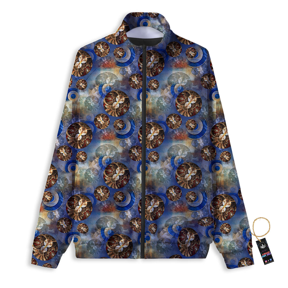 Fractal Abstract Print Track Jacket-grizzshop