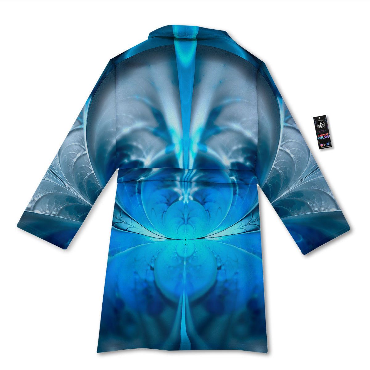 Fractal Blue Print Bathrobe-grizzshop