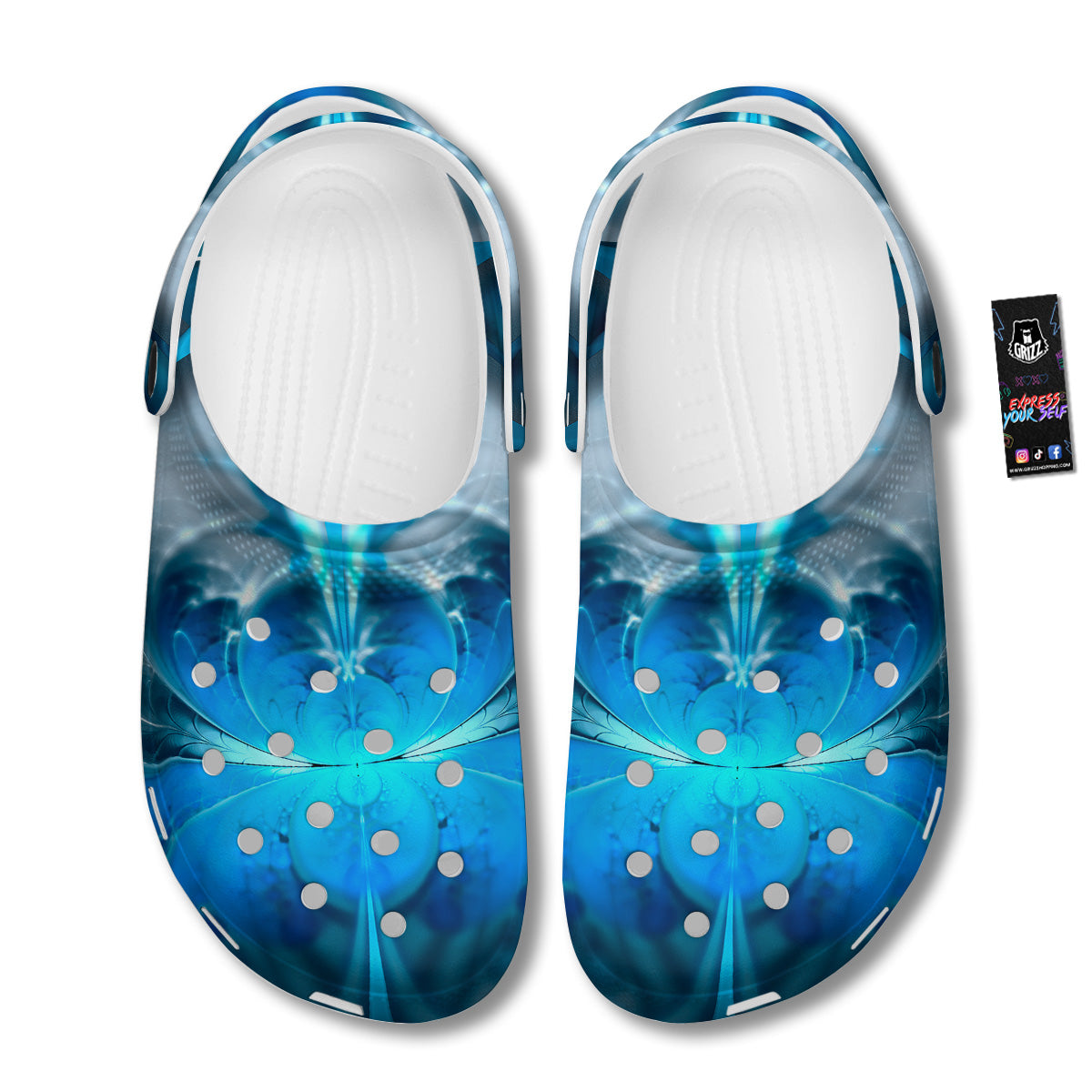 Fractal Blue Print Clog-grizzshop