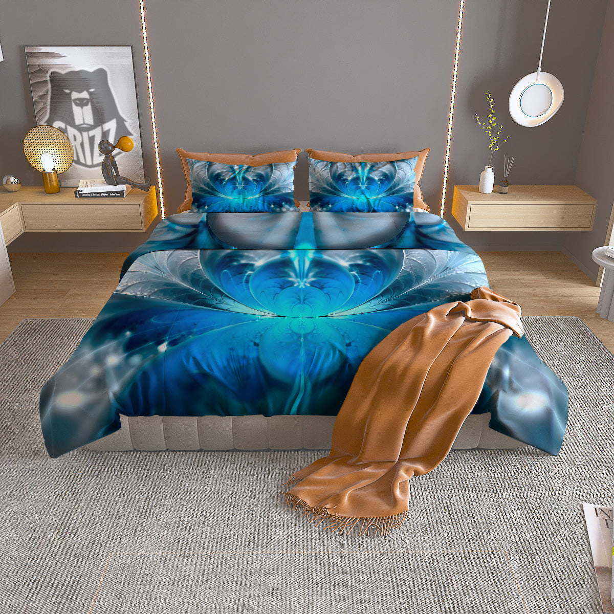 French Bulldog Faces Print Pattern Duvet Cover Bedding Set