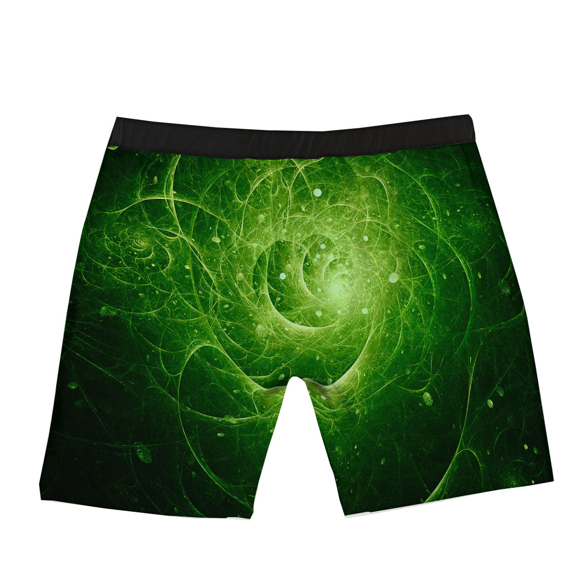 Fractal Green Print Boxer Briefs-grizzshop