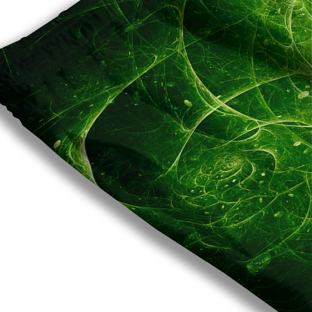 Fractal Green Print Mesh Shorts