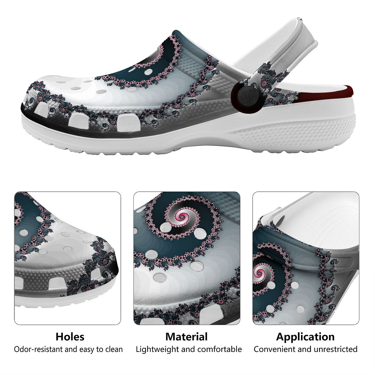 Fractal Infinite Print Clog-grizzshop